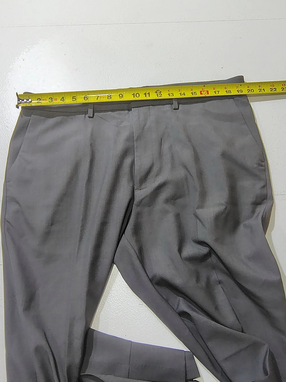 Haggar Premium Comfort  Slim Fit Dress Pants Hidden Comfort Waistband Gray 38x34